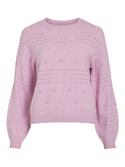 Vila Viril Pointelke Knit Top - Winsome Orchid