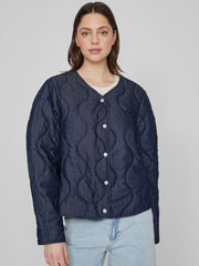 Vila Malona - Denim Quilted Jacket - Dark Blue Denim