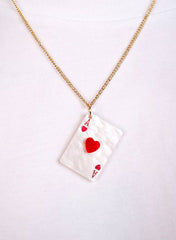 Ace of Hearts Card Pendant