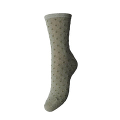 Organic Cotton Glitter Socks Socks - Tea/Small Dots