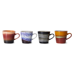 HKliving 70's Ceramics Americano Mugs Friction - Set of 4