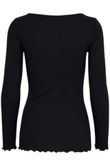 Fransa Hizamond Long Sleeve Tee - Black