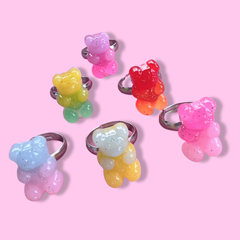 Pop Cutie Colorful Gummy Bear  Kids Rings