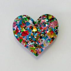 Esoteric London Colour Pop Confetti Heart Brooch