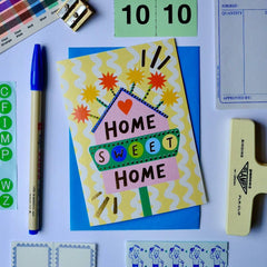 Kerrie Illustrates Home Sweet Home Retro New Home Card