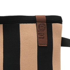 Billie Woven Pouch Bag- Taupe/Black Stripe