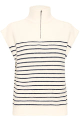 Fransa Vinna Knitted Vest - Stripe Navy