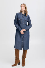 Fransa Larissa Blue Denim Dress