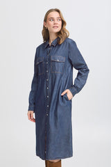 Fransa Larissa Blue Denim Dress