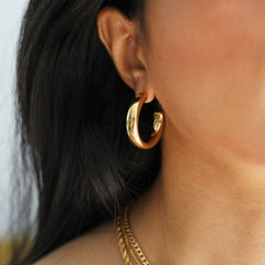 Lisa Angel Large Chunky Hoop Earrings in Gold