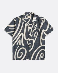 Far Afield Selleck Swirls Print Shirt - Blue Night