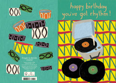 Roger La Borde Vinyl Beats Birthday Card