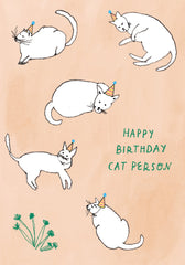 Roger La Borde White Cats In Hats Birthday Card