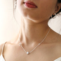 Lisa Angel Sun and Moon Chain Necklace in Silver
