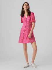 Vero Moda Floaty Short Dress - Pink Yarrow