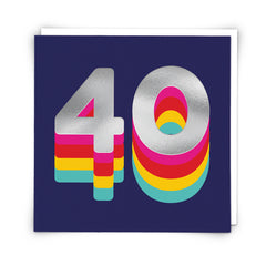 Redback Silver 40th Birthday Card