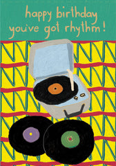 Roger La Borde Vinyl Beats Birthday Card