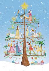 Real & Exciting Designs Advent Christmas Card - Nativity Tree