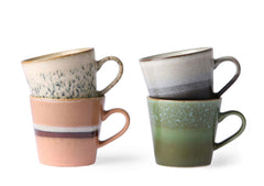 HKliving 70's Ceramics Cappuccino Mugs Virgo - Set of 4