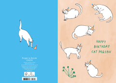 Roger La Borde White Cats In Hats Birthday Card