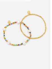 Estella Bartlett Rainbow Pearl Bracelet Set
