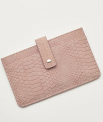 Estella Bartlett Travel Document Wallet Blush Snake Print