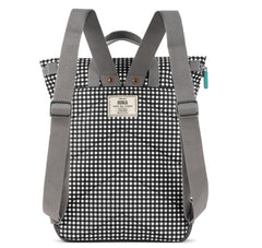 Roka Canfield B Medium Sustainable Black & White Gingham Backpack