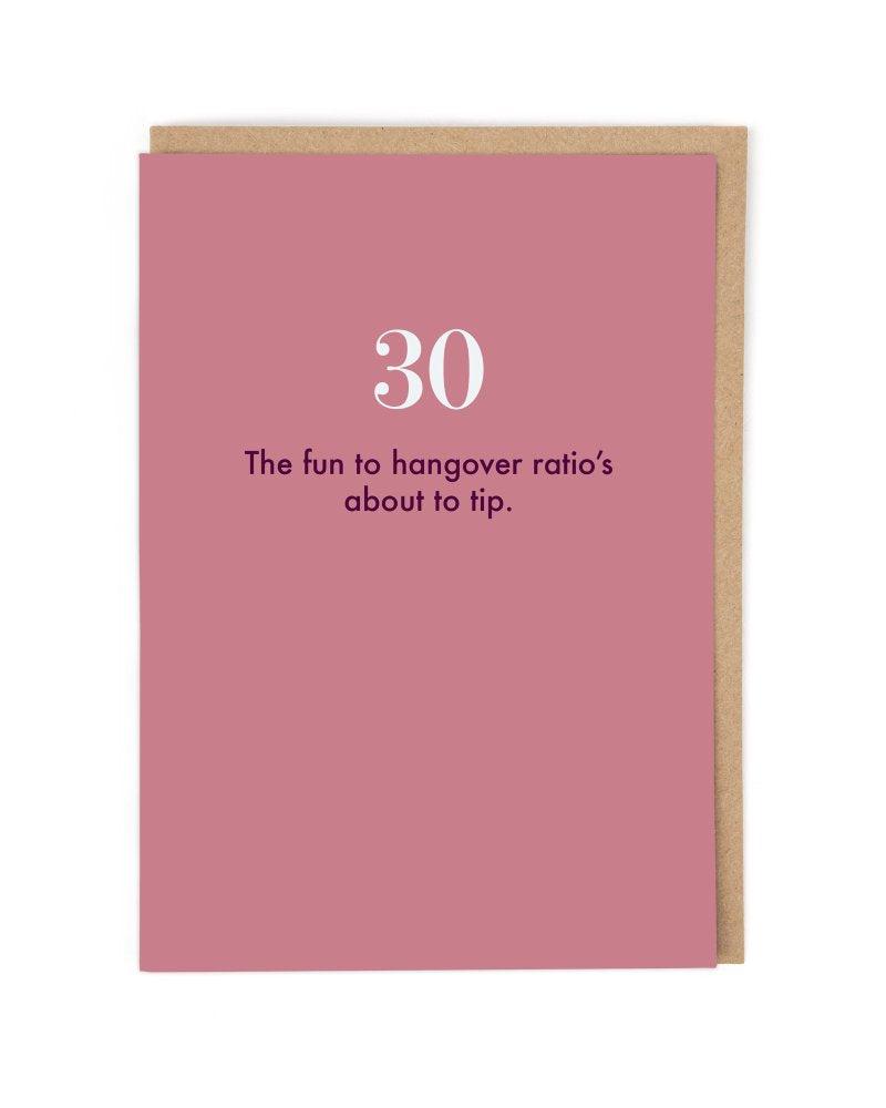 Age 30 ‘Hangover’ Birthday Card - Cath Tate Cards – Bunka