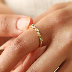 Lisa Angel Adjustable Enamel Heart Ring in Gold