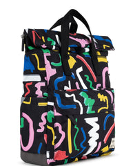 Roka Canfield B Medium Sustainable Miss Pom Pom Scribble Print Backpack
