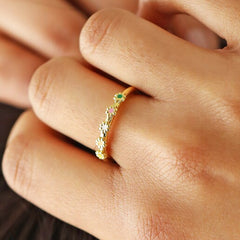 Lisa Angel Enamel Daisy Adjustable Ring in Gold