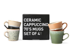 HKliving 70's Ceramics Cappuccino Mugs Virgo - Set of 4