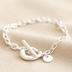 Lisa Angel Silver Stainless Steel Organic T-Bar Bracelet