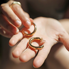 Lisa Angel Large Chunky Hoop Earrings in Gold
