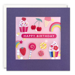 James Ellis Sweets Birthday Card Paper Shakies Card