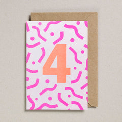 Petra Boase Age 4 Riso Card Pink