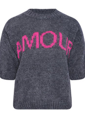 Noella Amour Knit - Dark Grey Pink Combo