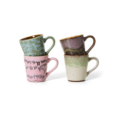HKLIVING 70s Ceramics Espresso Mugs Brutalism - Set of 4