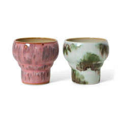 HKLIVING 70s Ceramics Lungo Mugs Expression - Set of 2