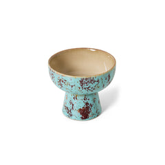 HKLIVING 70s Ceramics Small Tapas Bowl On Base - Patina