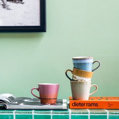 HKliving 70's Ceramics Cappuccino Mugs Meteor - Set of 4