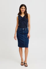 Fransa Seen Top Navy Blue