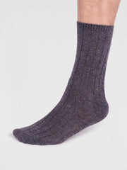 Aaron Ribbed Wool Blend Fleck Socks