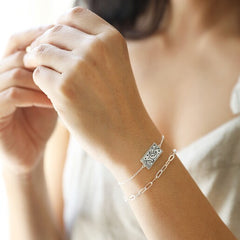 Lisa Angel Silver The Moon Tarot Card Bracelet