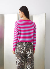 Noella Juliana Knit Jumper - Pink/Blue Stripe