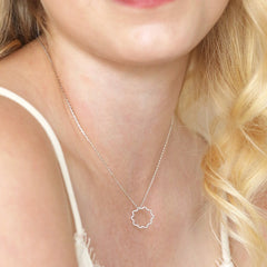Lisa Angel Wavy Lines Pendant Necklace in Silver