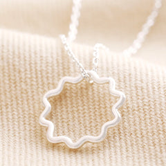 Lisa Angel Wavy Lines Pendant Necklace in Silver