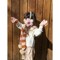 Rockahula Cosy Striped Knitted Gloves Pink 3-6