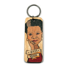 Maya Angelou Rustic Wooden Key Ring