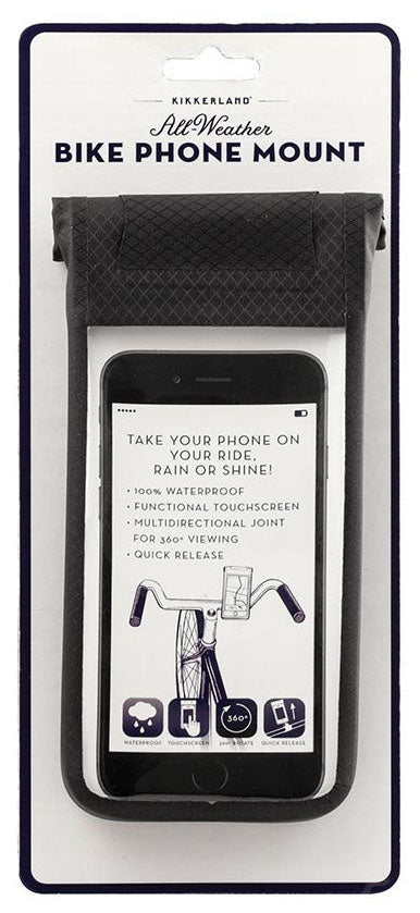 Kikkerland Design Bike Phone Holder Kikkerland Kikkerland All-Weather Bike  Phone Mount – Bunka